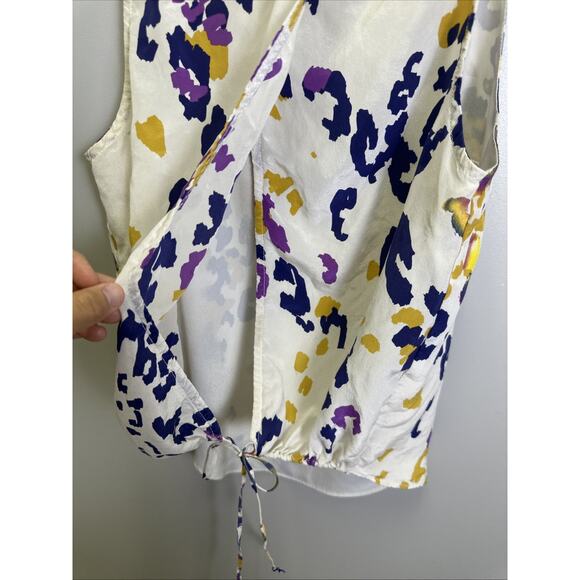Anthropologie Greylin Tank Top Womens XS Cheetah Print Silk Y2K Cream Office - Picture 3 of 7